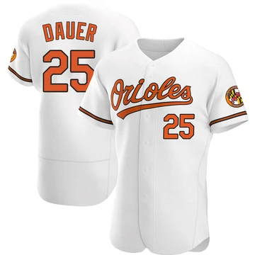 Men's Baltimore Orioles Rich Dauer ＃25 White Authentic Home Jersey