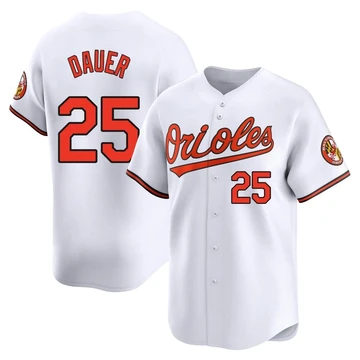 Men's Baltimore Orioles Rich Dauer ＃25 White Limited Home Jersey