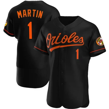 Men's Baltimore Orioles Richie Martin ＃1 Black Authentic Alternate Jersey