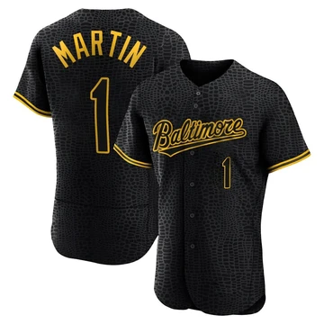 Men's Baltimore Orioles Richie Martin ＃1 Black Authentic Snake Skin City Jersey