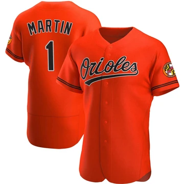 Men's Baltimore Orioles Richie Martin ＃1 Orange Authentic Alternate Jersey