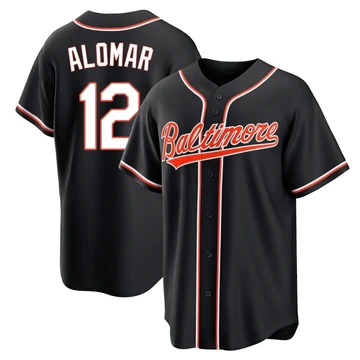 Men's Baltimore Orioles Roberto Alomar ＃12 Black Replica Fashion Out Jersey