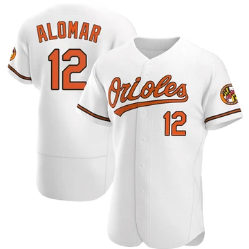 Men's Baltimore Orioles Roberto Alomar ＃12 White Authentic Home Jersey