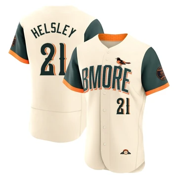 Men's Baltimore Orioles Ryan Helsley ＃21 Cream Authentic 2026 City Connect Stadium Jersey