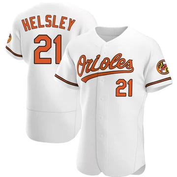 Men's Baltimore Orioles Ryan Helsley ＃21 White Authentic Home Jersey