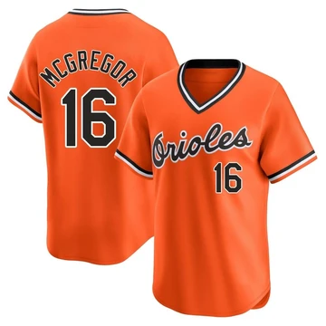 Men's Baltimore Orioles Scott Mcgregor ＃16 Orange Limited Cooperstown Collection Jersey