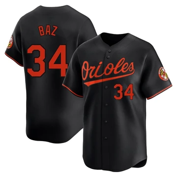 Men's Baltimore Orioles Shane Baz ＃34 Black Limited Alternate Jersey
