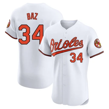 Men's Baltimore Orioles Shane Baz ＃34 White Elite Home Jersey