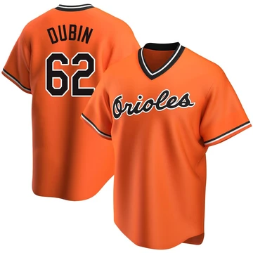 Men's Baltimore Orioles Shawn Dubin ＃62 Orange Replica Alternate Cooperstown Collection Jersey