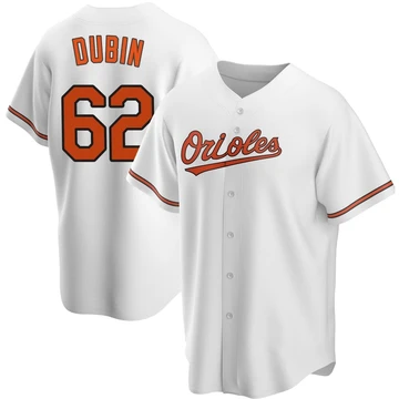 Men's Baltimore Orioles Shawn Dubin ＃62 White Replica Home Jersey