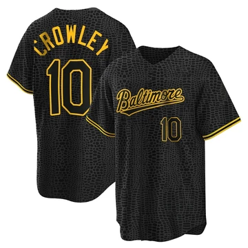 Men's Baltimore Orioles Terry Crowley ＃10 Black Replica Snake Skin City Jersey