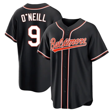 Men's Baltimore Orioles Tyler O'Neill ＃9 Black Replica Fashion Out Jersey