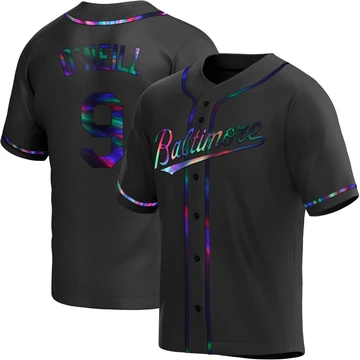Men's Baltimore Orioles Tyler O'Neill ＃9 Black Replica Holographic Alternate Jersey