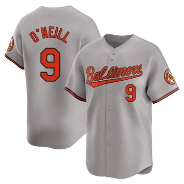 Men's Baltimore Orioles Tyler O'Neill ＃9 Gray Limited Road Jersey