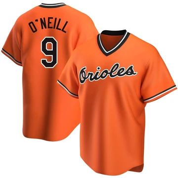 Men's Baltimore Orioles Tyler O'Neill ＃9 Orange Replica Alternate Cooperstown Collection Jersey