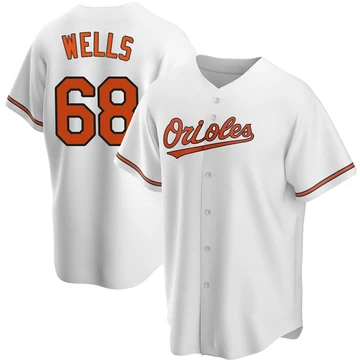 Men's Baltimore Orioles Tyler Wells ＃68 White Replica Home Jersey