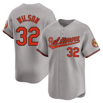 Men's Baltimore Orioles Weston Wilson ＃32 Gray Limited Road Jersey