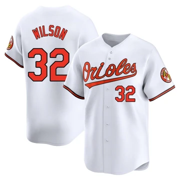 Men's Baltimore Orioles Weston Wilson ＃32 White Limited Home Jersey