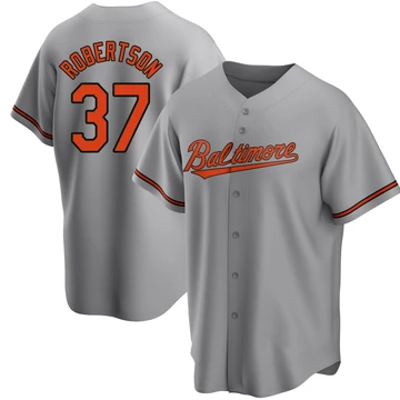 Men's Baltimore Orioles Will Robertson ＃37 Gray Replica Road Jersey