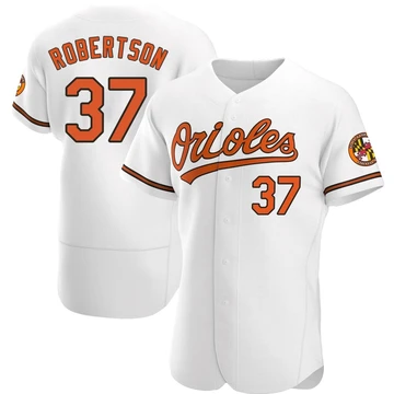 Men's Baltimore Orioles Will Robertson ＃37 White Authentic Home Jersey