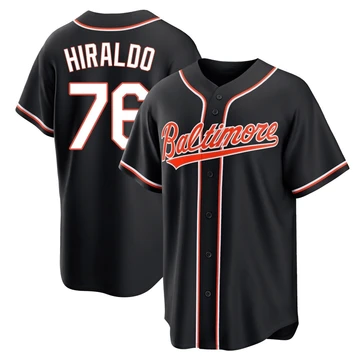 Men's Baltimore Orioles Yaramil Hiraldo ＃76 Black Replica Fashion Out Jersey