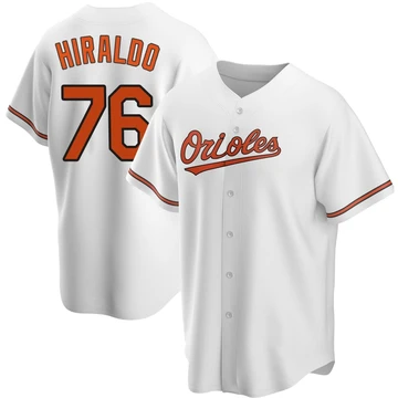Men's Baltimore Orioles Yaramil Hiraldo ＃76 White Replica Home Jersey
