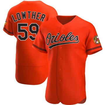 Men's Baltimore Orioles Zac Lowther ＃59 Orange Authentic Alternate Jersey