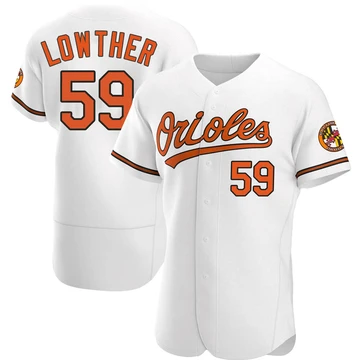 Men's Baltimore Orioles Zac Lowther ＃59 White Authentic Home Jersey