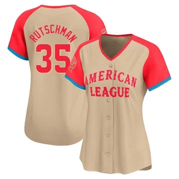 Women's Baltimore Orioles Adley Rutschman ＃35 Cream Limited American League 2024 All-Star Game Jersey