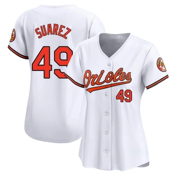Women's Baltimore Orioles Albert Suarez ＃49 White Limited Home Jersey