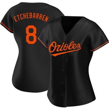 Women's Baltimore Orioles Andy Etchebarren ＃8 Black Authentic Alternate Jersey