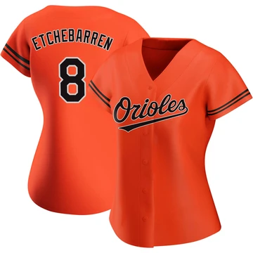 Women's Baltimore Orioles Andy Etchebarren ＃8 Orange Replica Alternate Jersey