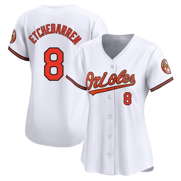 Women's Baltimore Orioles Andy Etchebarren ＃8 White Limited Home Jersey