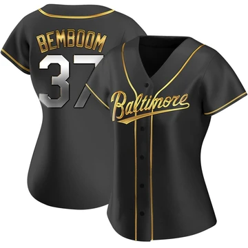 Women's Baltimore Orioles Anthony Bemboom ＃37 Gold Replica Black en Alternate Jersey