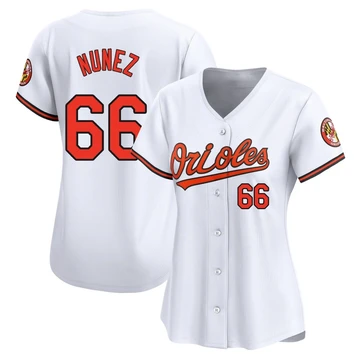 Women's Baltimore Orioles Anthony Nunez ＃66 White Limited Home Jersey