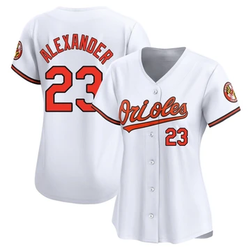 Women's Baltimore Orioles Blaze Alexander ＃23 White Limited Home Jersey