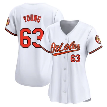 Women's Baltimore Orioles Brandon Young ＃63 White Limited Home Jersey