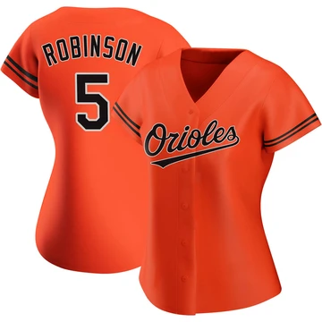 Women's Baltimore Orioles Brooks Robinson ＃5 Orange Authentic Alternate Jersey