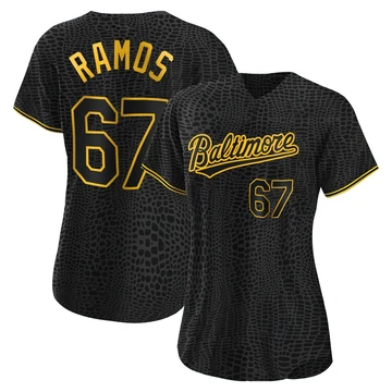 Women's Baltimore Orioles Bryan Ramos ＃67 Black Authentic Snake Skin City Jersey