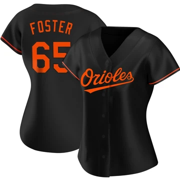 Women's Baltimore Orioles Cameron Foster ＃65 Black Authentic Alternate Jersey