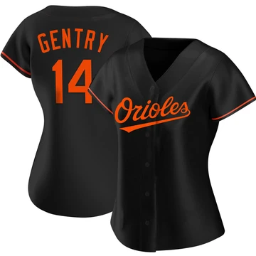 Women's Baltimore Orioles Craig Gentry ＃14 Black Replica Alternate Jersey