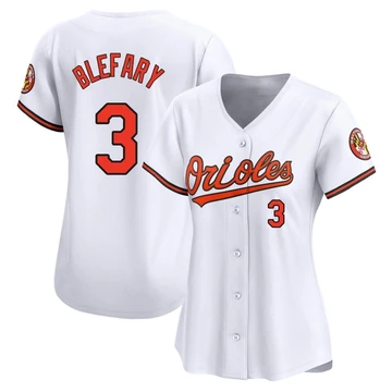 Women's Baltimore Orioles Curt Blefary ＃3 White Limited Home Jersey