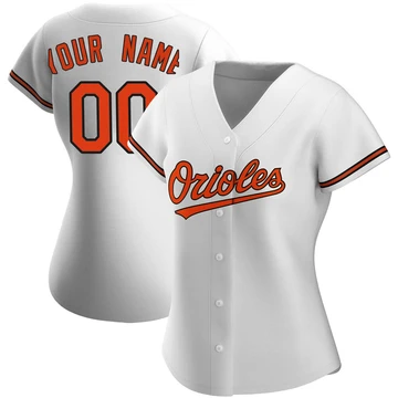 Women's Baltimore Orioles Custom ＃00 White Authentic Home Jersey