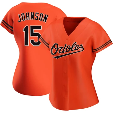 Women's Baltimore Orioles Davey Johnson ＃15 Orange Authentic Alternate Jersey