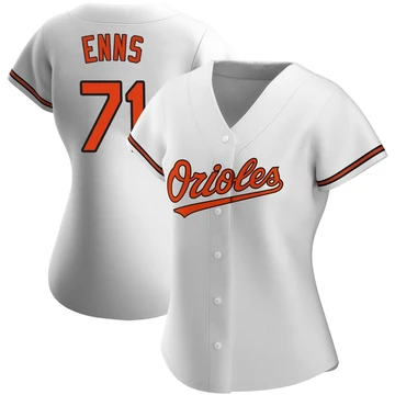 Women's Baltimore Orioles Dietrich Enns ＃71 White Authentic Home Jersey
