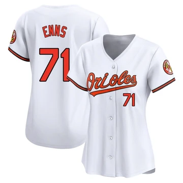 Women's Baltimore Orioles Dietrich Enns ＃71 White Limited Home Jersey