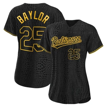 Women's Baltimore Orioles Don Baylor ＃25 Black Authentic Snake Skin City Jersey