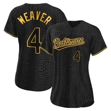 Women's Baltimore Orioles Earl Weaver ＃4 Black Replica Snake Skin City Jersey