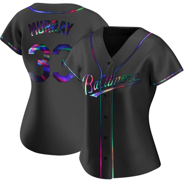 Women's Baltimore Orioles Eddie Murray ＃33 Black Replica Holographic Alternate Jersey
