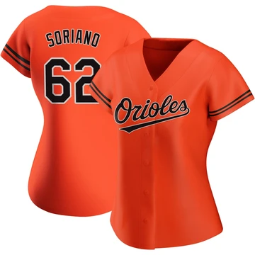 Women's Baltimore Orioles George Soriano ＃62 Orange Replica Alternate Jersey